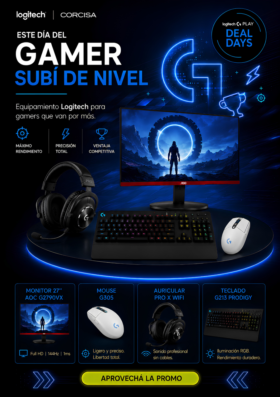 Día del Gamer - Logitech & AOC